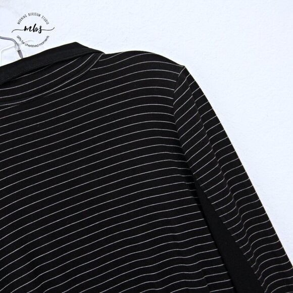 CAbi Sprint Athleisure Striped Zip Up Cotton Blend Jacket Black White Women M - Picture 6 of 10